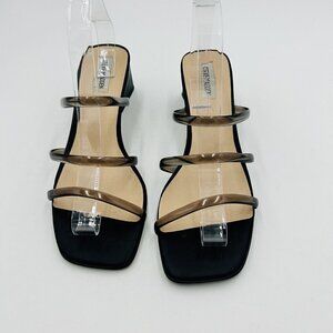 Steve Madden Hanya Block Heel Strappy Sandals Size 10 Black Jelly Straps
